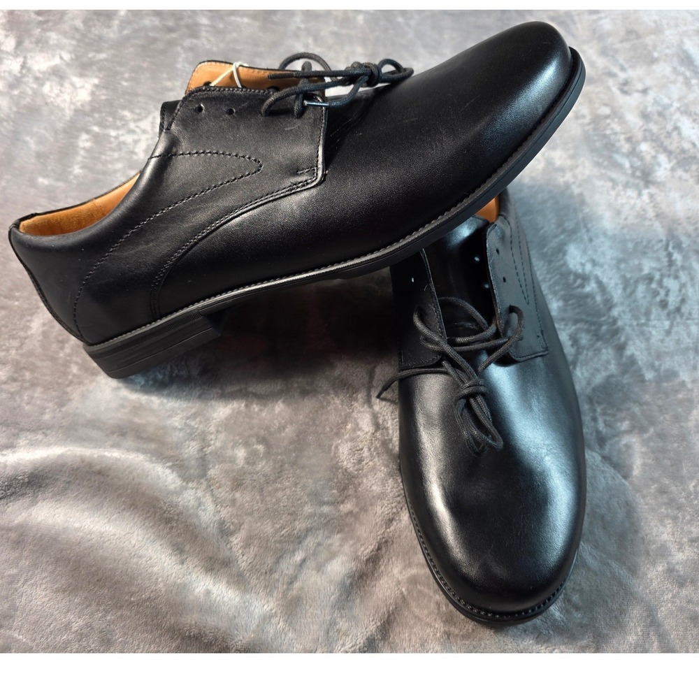Ganter Gary Derby Dress Shoes Mens Size UK 13.5 G/ US 14 M Black Leather NWOB